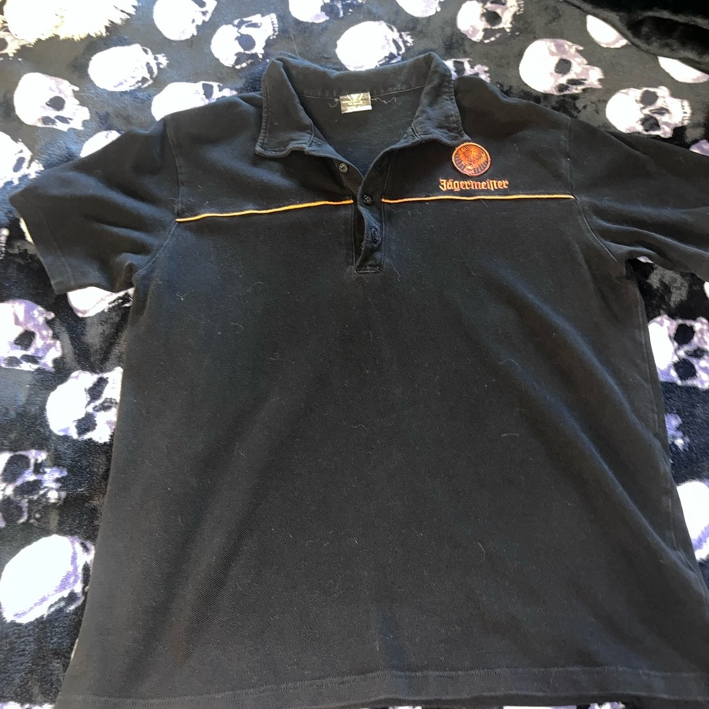 Jagermeister Black Polo Shirt with Orange Accents